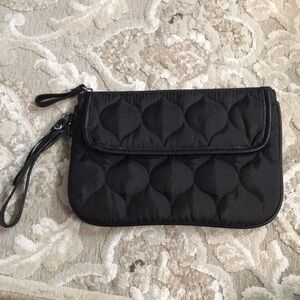 Cynthia Crowley Black Quilted Wristlet Clutch